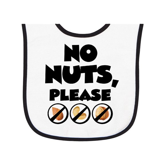 Inktastic No Nuts, Please Tree Nut Food Allergies Baby Terry Cloth Bib
