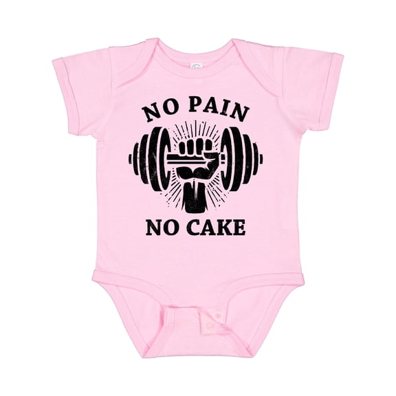 Inktastic No Pain No Cake BLK Boys or Girls Baby Bodysuit