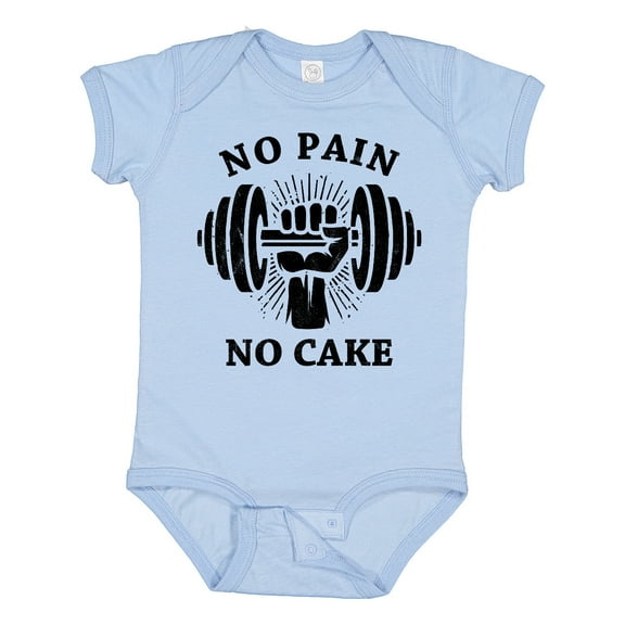 Inktastic No Pain No Cake BLK Boys or Girls Baby Bodysuit