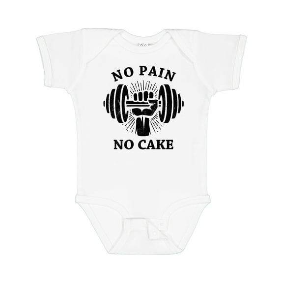 Inktastic No Pain No Cake BLK Boys or Girls Baby Bodysuit