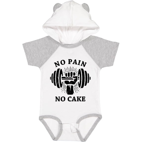 Inktastic No Pain No Cake BLK Boys or Girls Baby Bodysuit