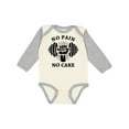 thumbnail image 1 of Inktastic No Pain No Cake BLK Boys or Girls Long Sleeve Baby Bodysuit, 1 of 5
