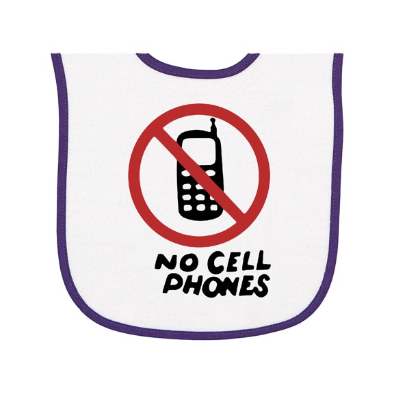 Inktastic No Phones Baby Terry Cloth Bib