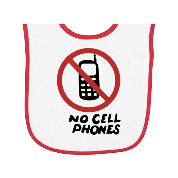 Inktastic No Phones Baby Terry Cloth Bib