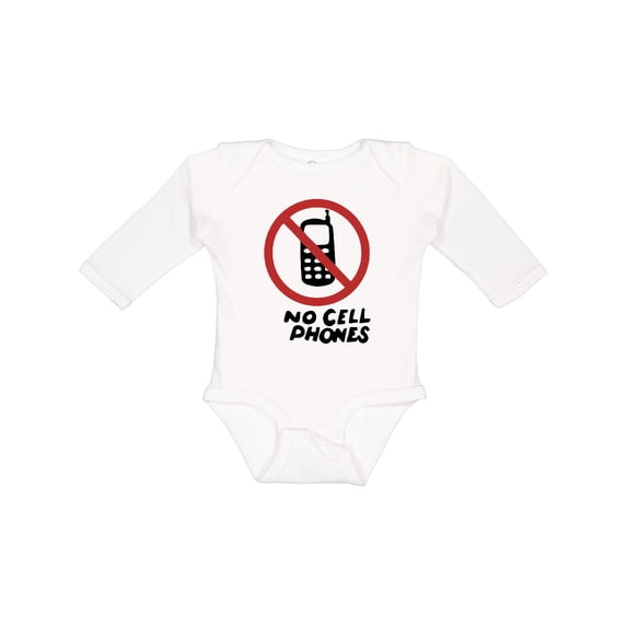 Inktastic No Phones Boys or Girls Long Sleeve Baby Bodysuit