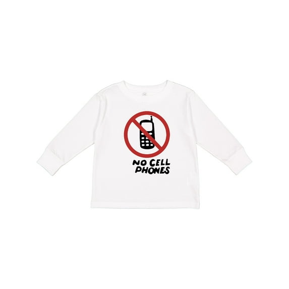 Inktastic No Phones Boys or Girls Long Sleeve Toddler T-Shirt