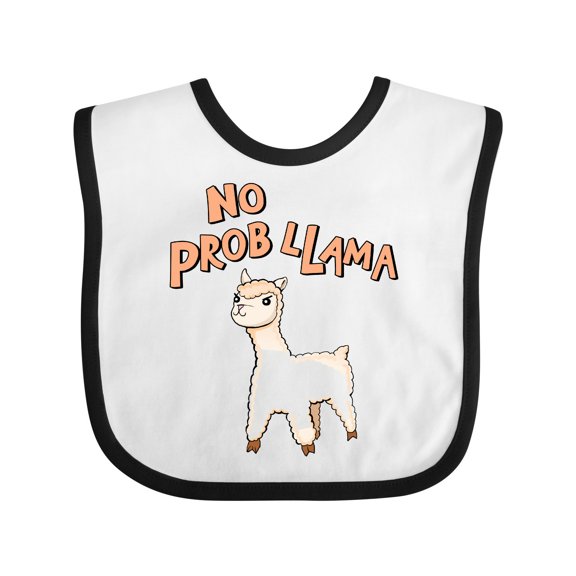 Inktastic No Prob Llama Cute Llama Boys or Girls Baby Bib