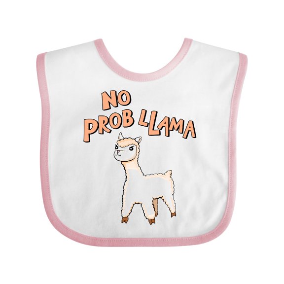 Inktastic No Prob Llama Cute Llama Boys or Girls Baby Bib