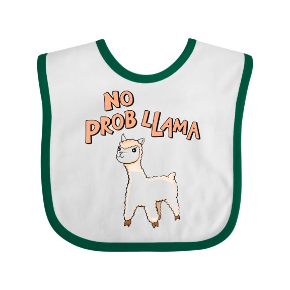 Inktastic No Prob Llama Cute Llama Boys or Girls Baby Bib