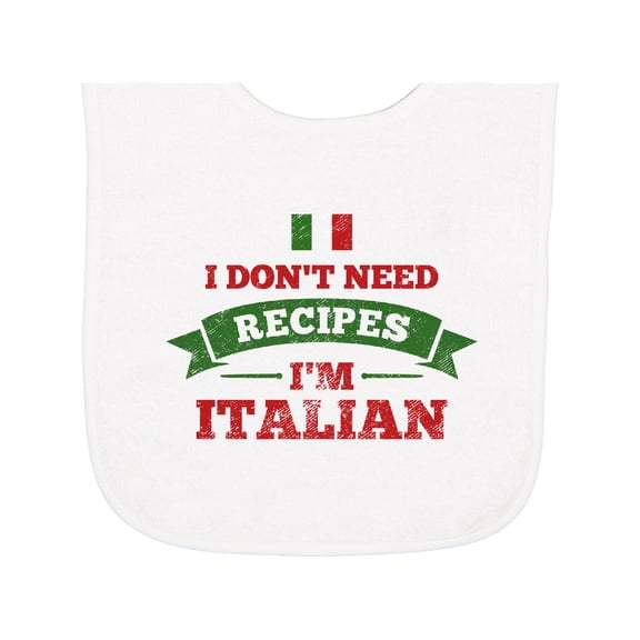 Inktastic No Recipes I'm Italian Baby Terry Cloth Bib