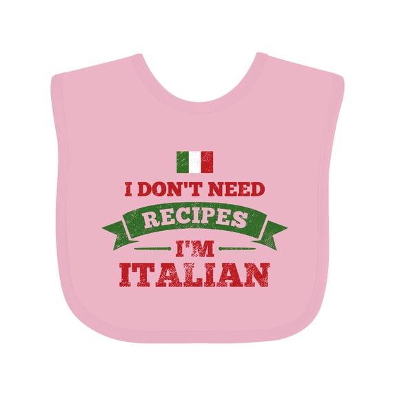 Inktastic No Recipes I'm Italian Boys or Girls Baby Bib
