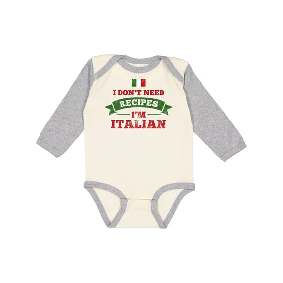 Inktastic No Recipes I'm Italian Boys or Girls Long Sleeve Baby Bodysuit