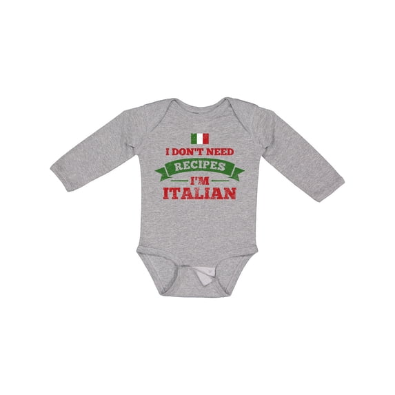 Inktastic No Recipes I'm Italian Boys or Girls Long Sleeve Baby Bodysuit