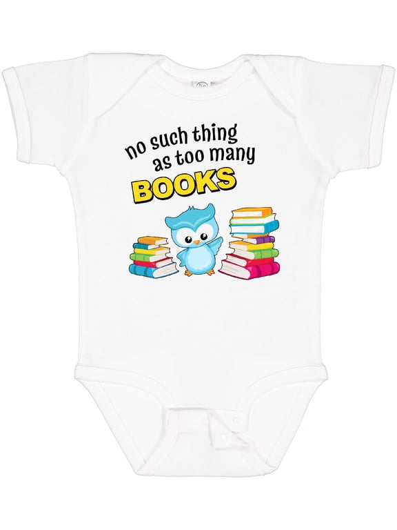 No Such Thing as Too Many Books with Cute Owl Boys or Girls Baby Bodysuit
