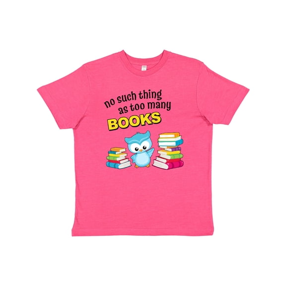 Inktastic No Such Thing as Too Many Books with Cute Owl Youth T-Shirt