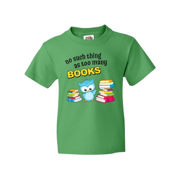 Inktastic No Such Thing as Too Many Books with Cute Owl Youth T-Shirt