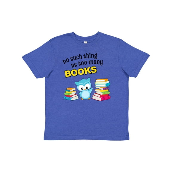 Inktastic No Such Thing as Too Many Books with Cute Owl Youth T-Shirt