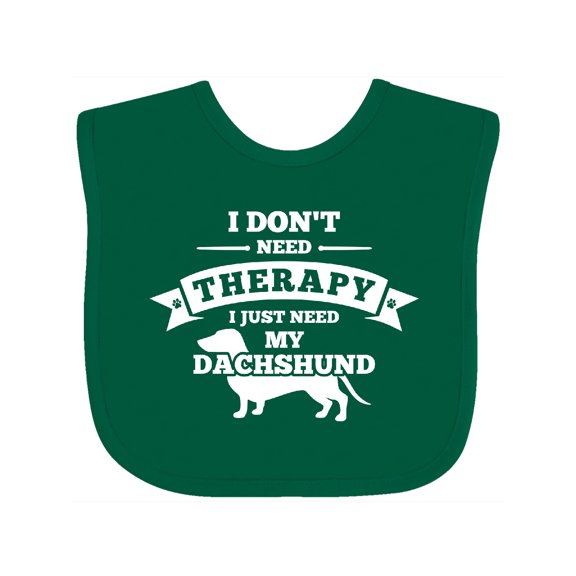 Inktastic No Therapy Dachshund Boys or Girls Baby Bib