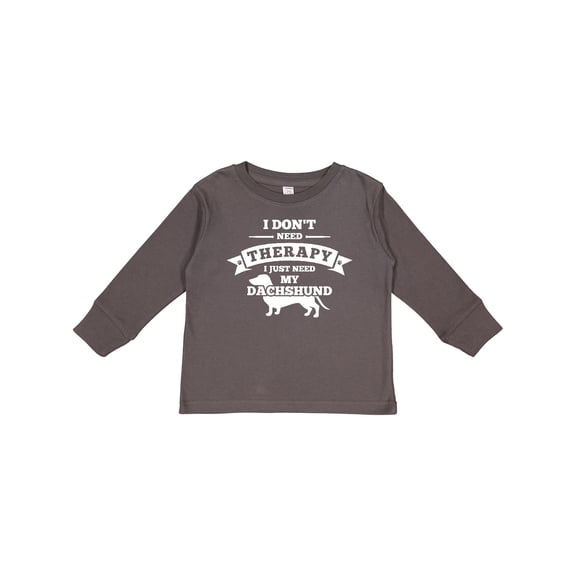 Inktastic No Therapy Dachshund Boys or Girls Long Sleeve Toddler T-Shirt