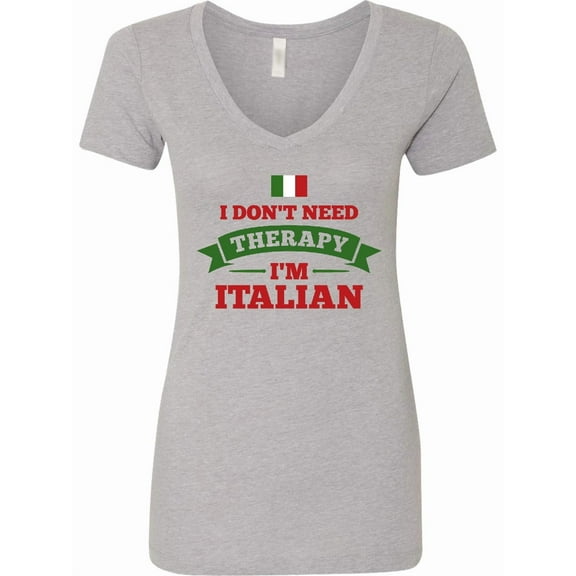 Inktastic No Therapy I'm Italian Women's V-Neck T-Shirt