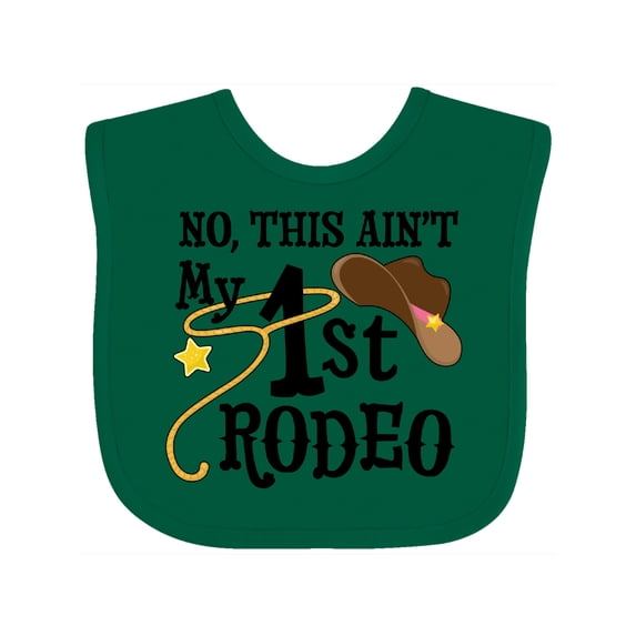 Inktastic No, This Ain't My 1st Rodeo Cowboy Hat and Lasso Boys or Girls Baby Bib