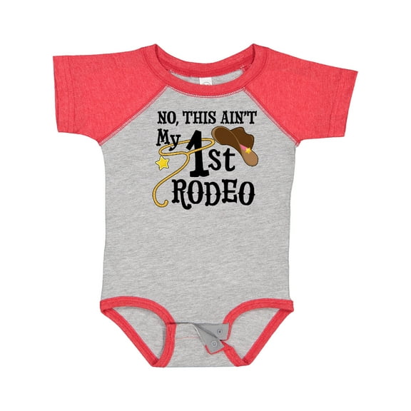 Inktastic No, This Ain't My 1st Rodeo Cowboy Hat and Lasso Boys or Girls Baby Bodysuit