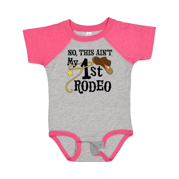 Inktastic No, This Ain't My 1st Rodeo Cowboy Hat and Lasso Boys or Girls Baby Bodysuit
