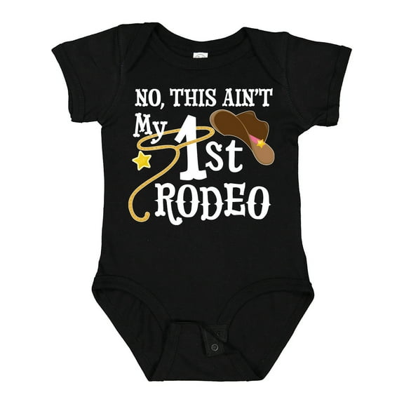 Inktastic No, This Ain't My 1st Rodeo Cowboy Hat and Lasso Boys or Girls Baby Bodysuit