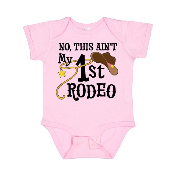 Inktastic No, This Ain't My 1st Rodeo Cowboy Hat and Lasso Boys or Girls Baby Bodysuit
