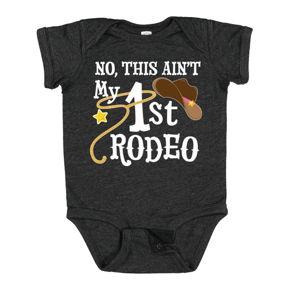 Inktastic No, This Ain't My 1st Rodeo Cowboy Hat and Lasso Boys or Girls Baby Bodysuit
