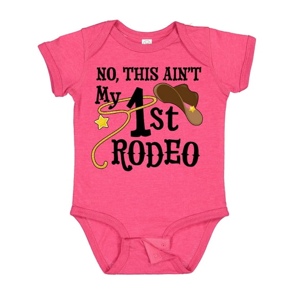 Inktastic No, This Ain't My 1st Rodeo Cowboy Hat and Lasso Boys or Girls Baby Bodysuit