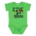 thumbnail image 1 of Inktastic No, This Ain't My 1st Rodeo Cowboy Hat and Lasso Boys or Girls Baby Bodysuit, 1 of 5