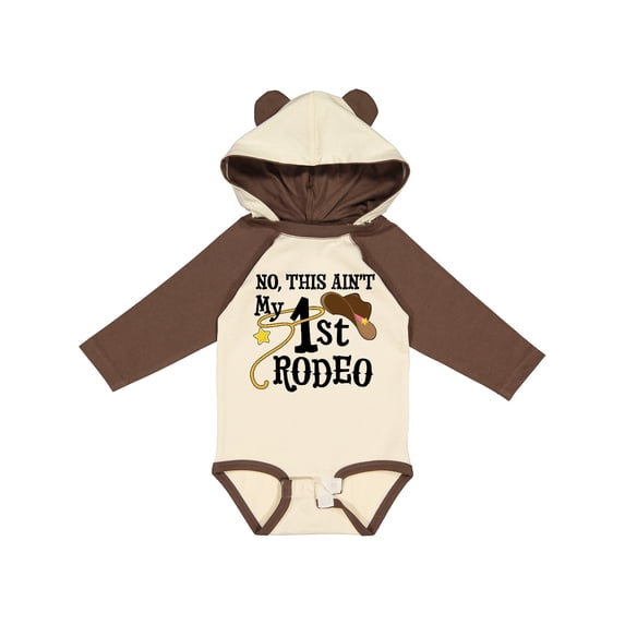 Inktastic No, This Ain't My 1st Rodeo Cowboy Hat and Lasso Boys or Girls Long Sleeve Baby Bodysuit