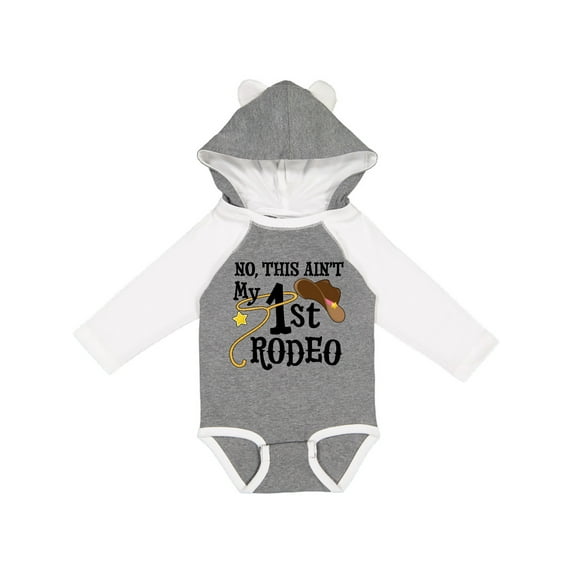 Inktastic No, This Ain't My 1st Rodeo Cowboy Hat and Lasso Boys or Girls Long Sleeve Baby Bodysuit