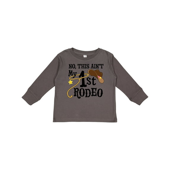 Inktastic No, This Ain't My 1st Rodeo Cowboy Hat and Lasso Boys or Girls Long Sleeve Toddler T-Shirt