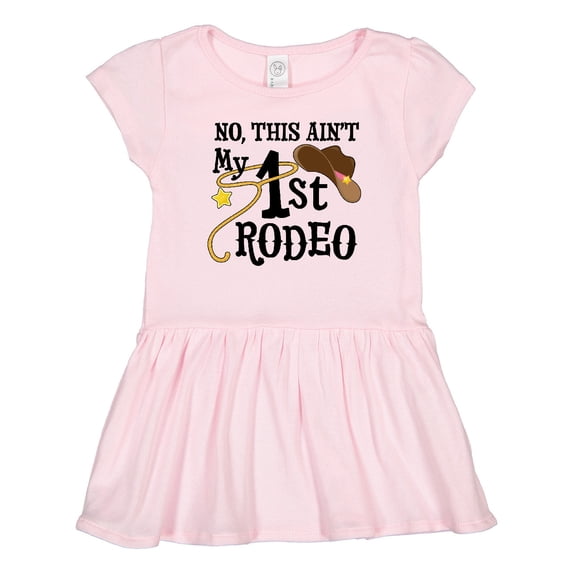 Inktastic No, This Ain't My 1st Rodeo Cowboy Hat and Lasso Girls Toddler Dress