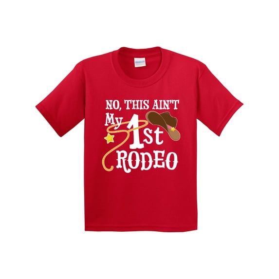 Inktastic No, This Ain't My 1st Rodeo Cowboy Hat and Lasso Youth T-Shirt