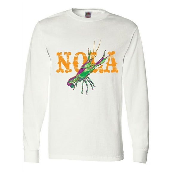 Inktastic Nola Mardi Gras Crayfish in Orange Long Sleeve T-Shirt