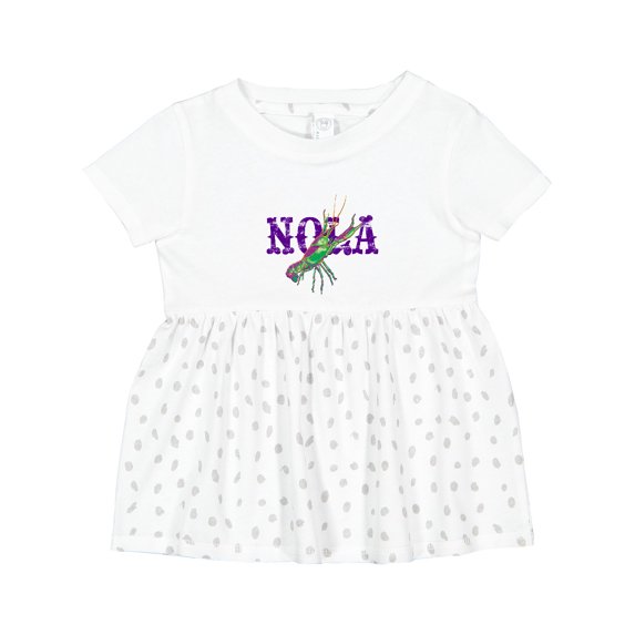 Inktastic Nola Mardi Gras Crayfish in Purple Girls Baby Dress