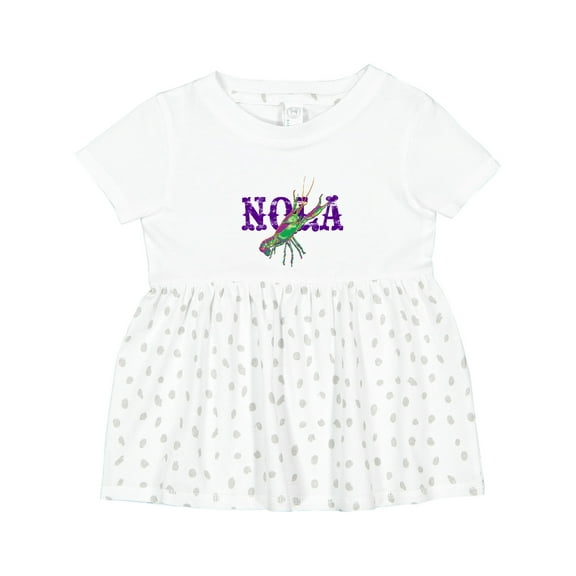 Inktastic Nola Mardi Gras Crayfish in Purple Girls Baby Dress