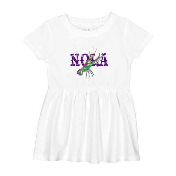 Inktastic Nola Mardi Gras Crayfish in Purple Girls Baby Dress