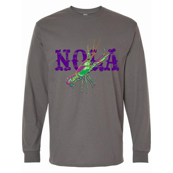 Inktastic Nola Mardi Gras Crayfish in Purple Long Sleeve T-Shirt
