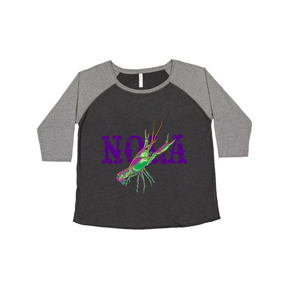 Inktastic Nola Mardi Gras Crayfish in Purple Women's Plus Size T-Shirt