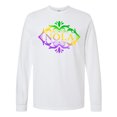 thumbnail image 1 of Inktastic Nola with Mardi Gras Colors Long Sleeve T-Shirt, 1 of 5