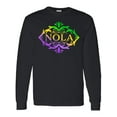 thumbnail image 1 of Inktastic Nola with Mardi Gras Colors Long Sleeve T-Shirt, 1 of 5