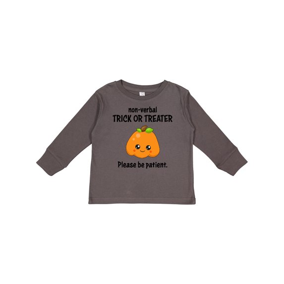 Inktastic Non-Verbal Trick or Treater with Cute Pumpkin Boys or Girls Long Sleeve Toddler T-Shirt