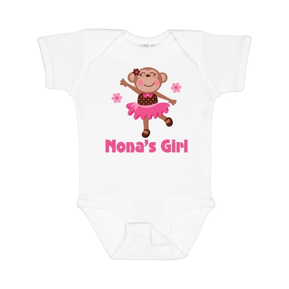 Inktastic Nona's Girl Monkey Girls Baby Bodysuit