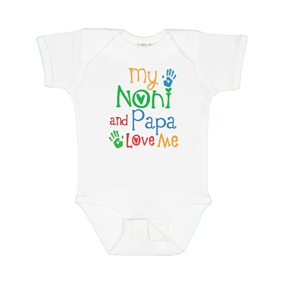 Inktastic Noni and Papa Love Me Boys or Girls Baby Bodysuit