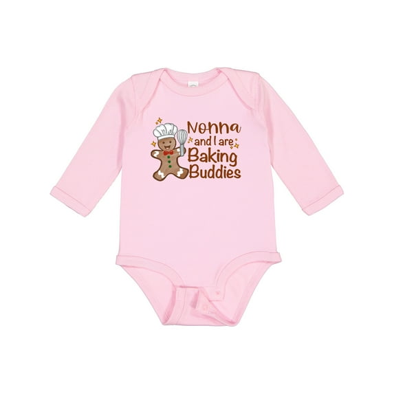 Inktastic Nonna And I Are Baking Buddies Boys or Girls Long Sleeve Baby Bodysuit