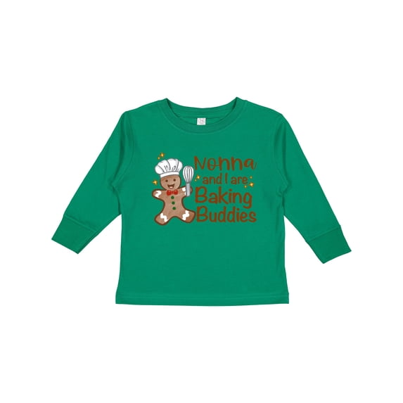Inktastic Nonna And I Are Baking Buddies Boys or Girls Long Sleeve Toddler T-Shirt